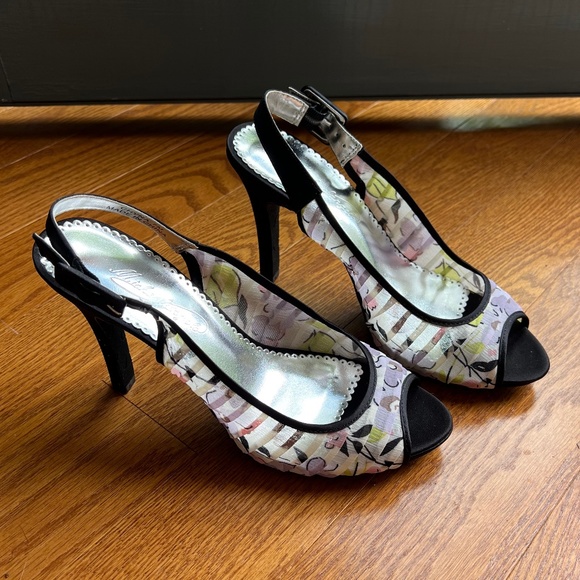 NBW Floral Slingback Bridal heels by Michaelangelo - Picture 1 of 7